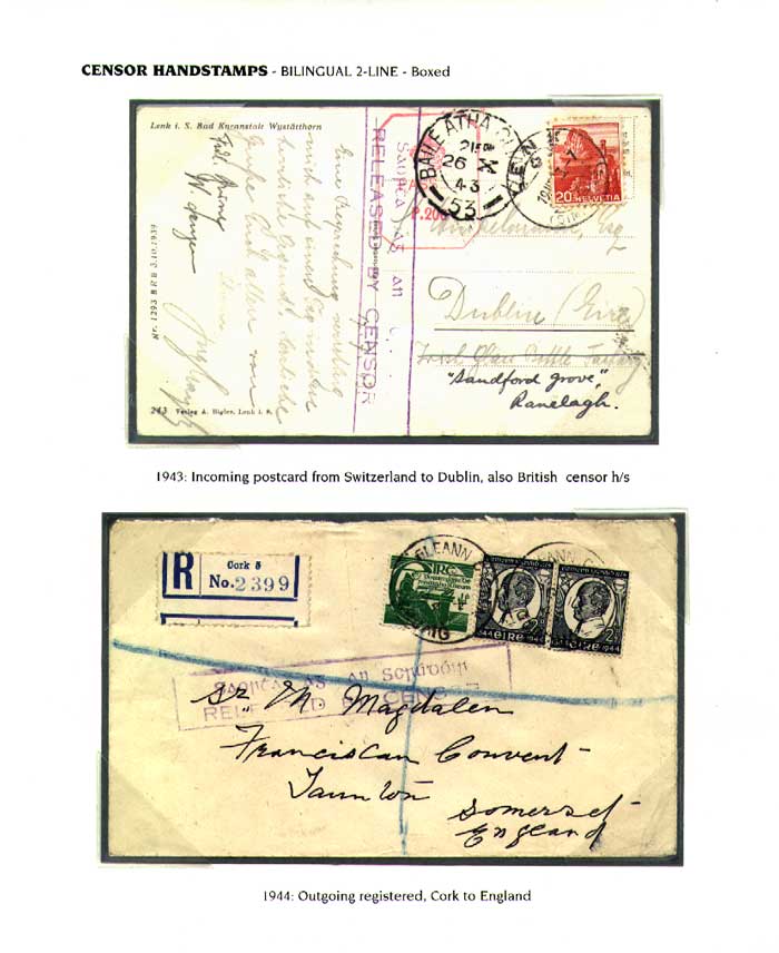 Censor Handstamp - Bilingual 2-Line - Boxed