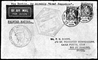 1933 Irish acceptance for Zeppelin First S America Flight